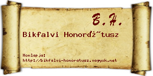 Bikfalvi Honorátusz névjegykártya